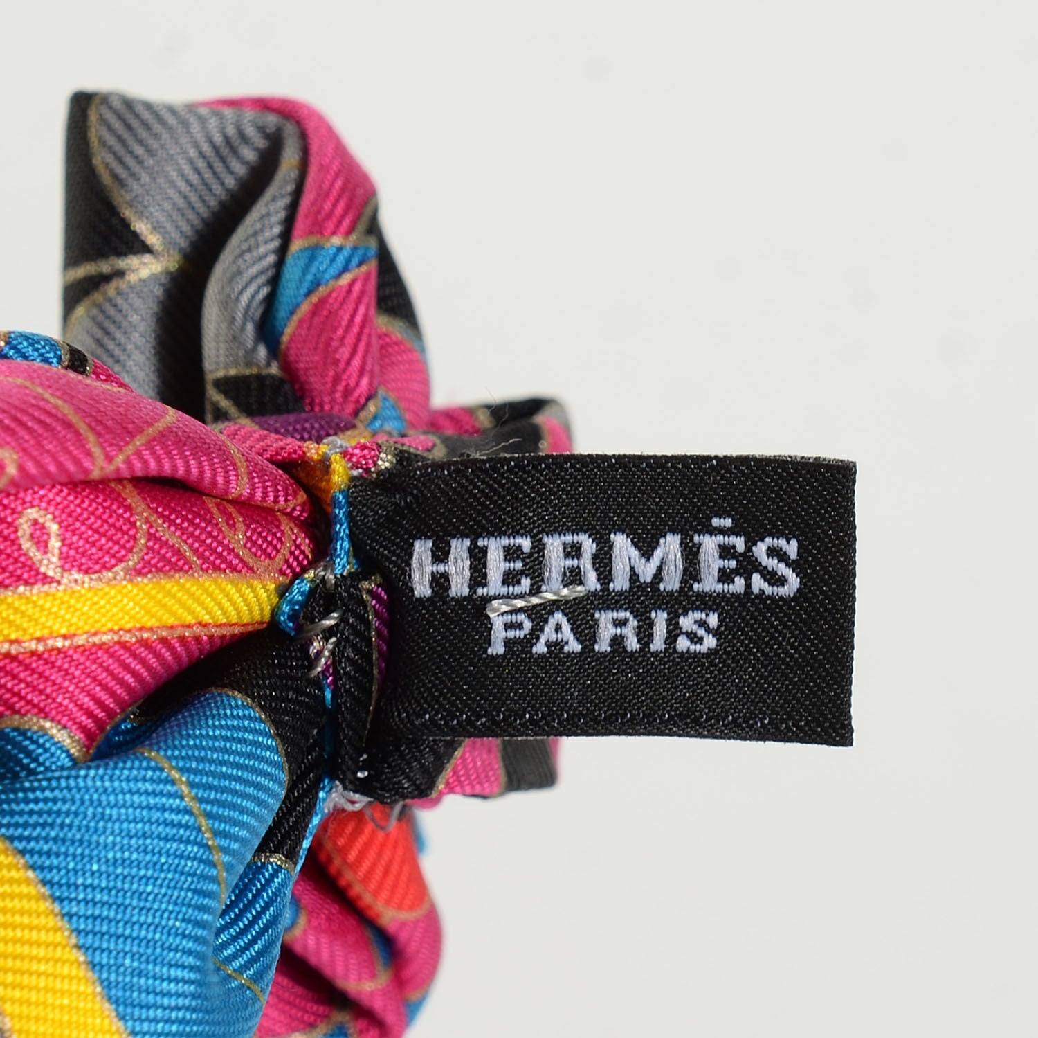 Hermes Silk Twill Collections Imperiales Bow Tie Noir Bleu Fuchsia 7 of 8