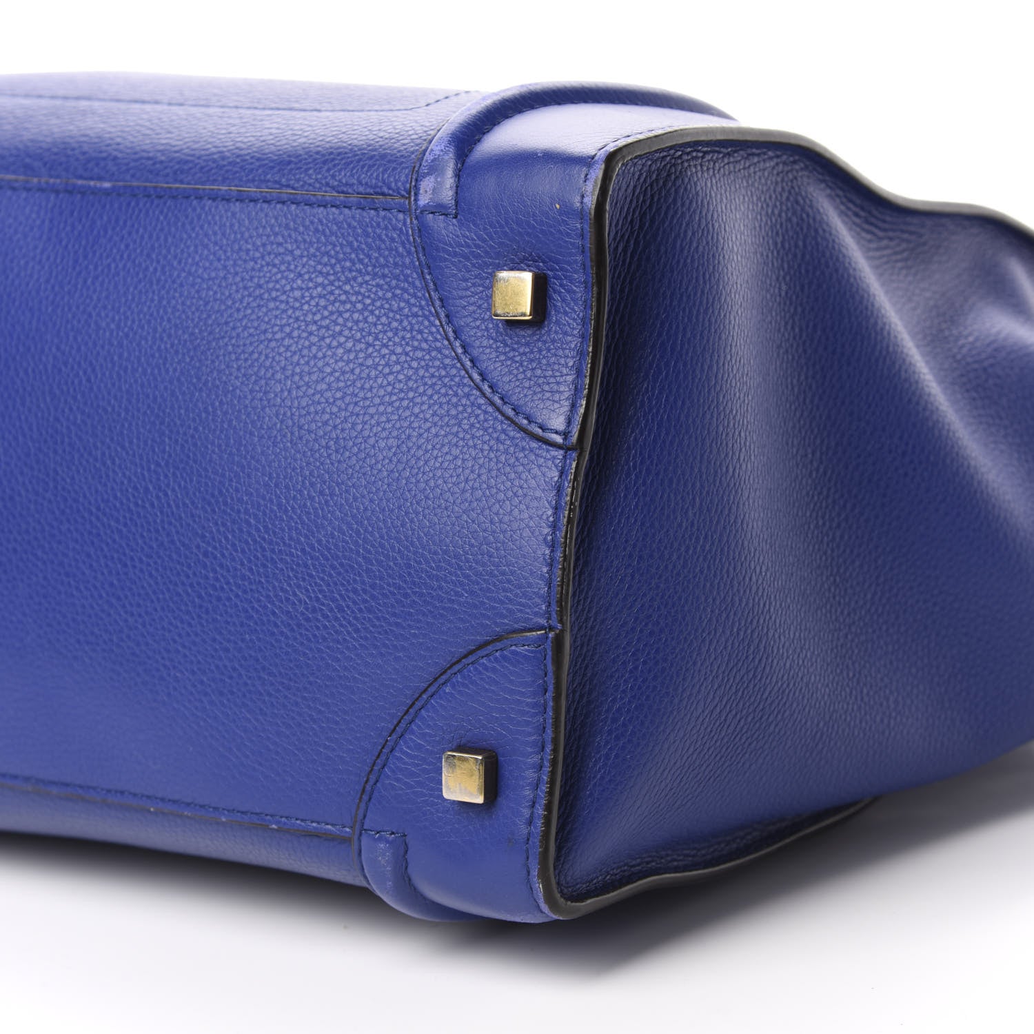 Celine Drummed Calfskin Mini Luggage Indigo 7 of 15