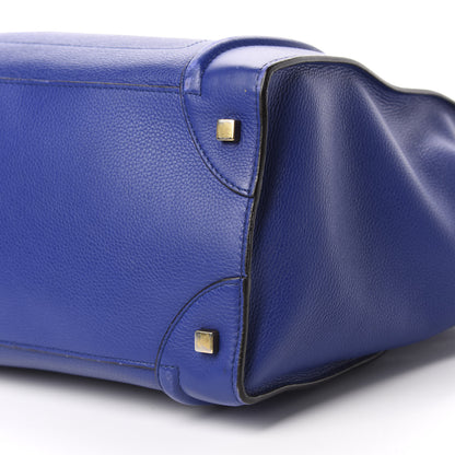 Celine Drummed Calfskin Mini Luggage Indigo 7 of 15