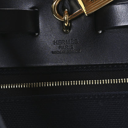 Hermes Vache Hunter Toile Quadrille Viking Herbag Zip Retourne 31 PM Ecru Black 15 of 24