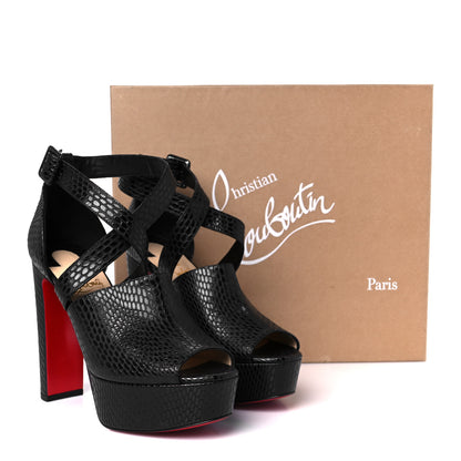 Christian Louboutin Calfskin Jurassic Bingirl 130 Pumps 38.5 Black 9 of 9