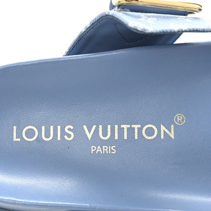 Louis Vuitton Monogram Jacquard Bom Dia Flat Comfort Mules 36 Blue 8 of 10