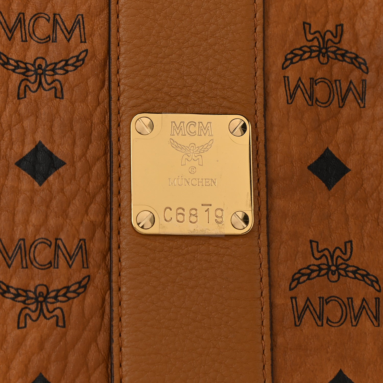 MCM Visetos Medium Liz Reversible Shopper Tote Cognac 10 of 15