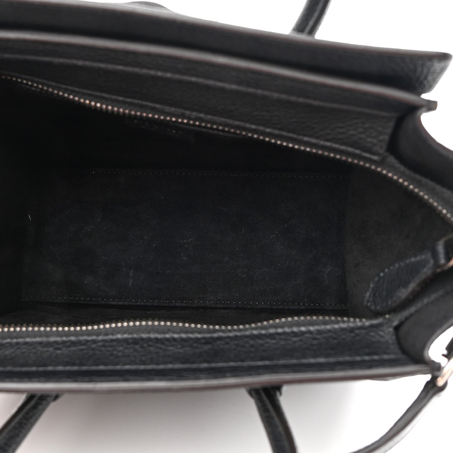 Celine Drummed Calfskin Nano Luggage Black 5 of 9