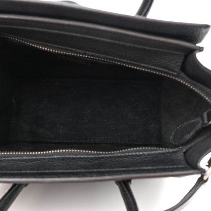 Celine Drummed Calfskin Nano Luggage Black 5 of 9