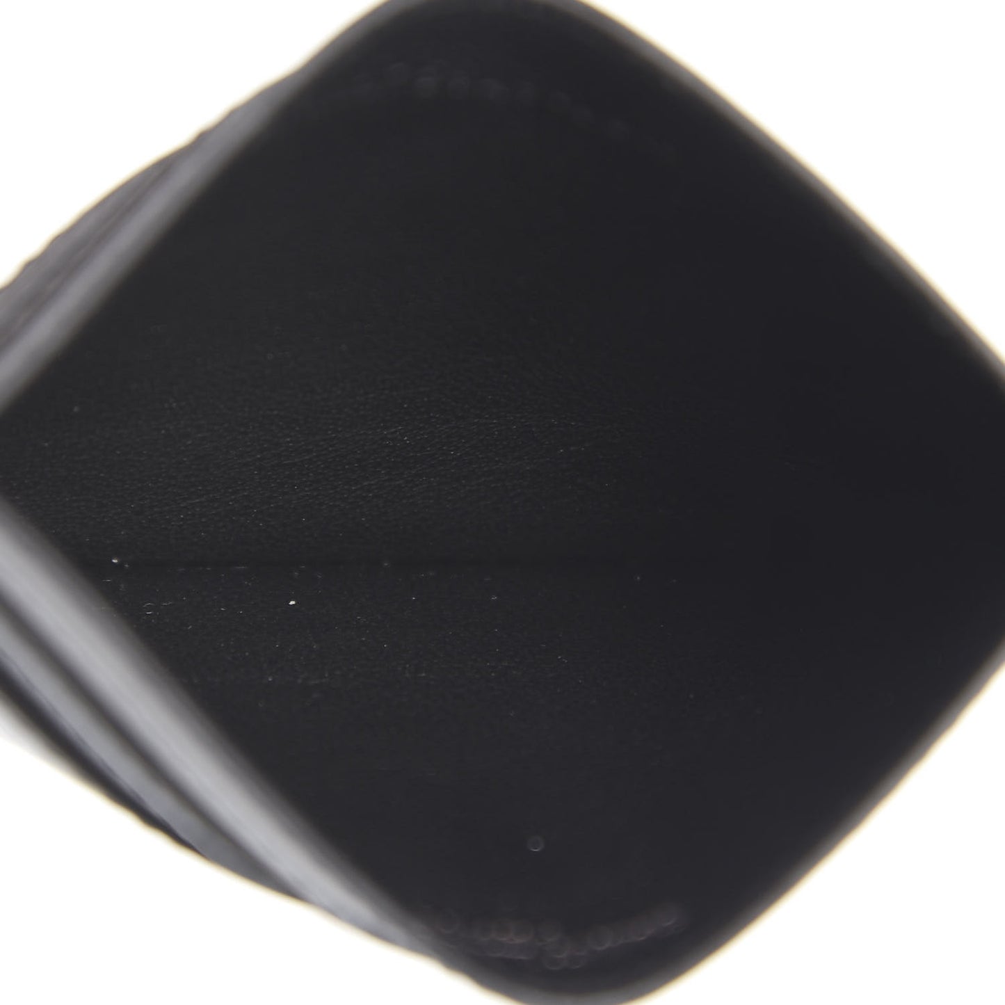 Calfskin Smoking Forever Patch Credit Card Case Black