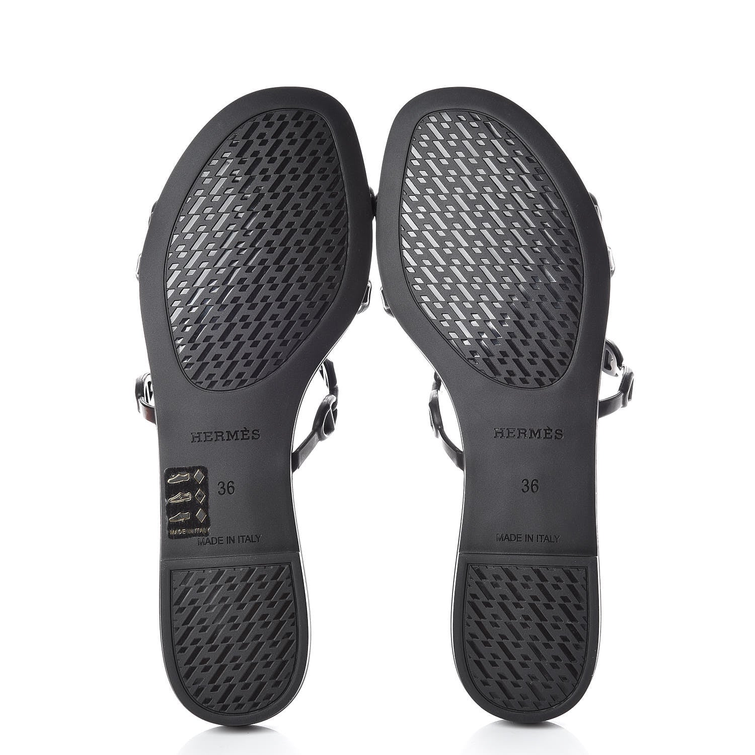 Hermes Rubber Chaine d'Ancre Rivage Sandals 36 Black 5 of 8