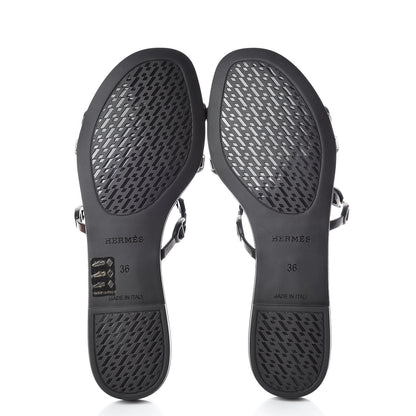 Hermes Rubber Chaine d'Ancre Rivage Sandals 36 Black 5 of 8