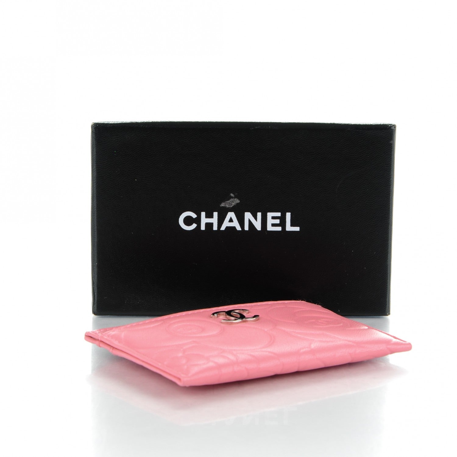 Chanel Lambskin Camellia Embossed Card Holder Pink 4 of 7