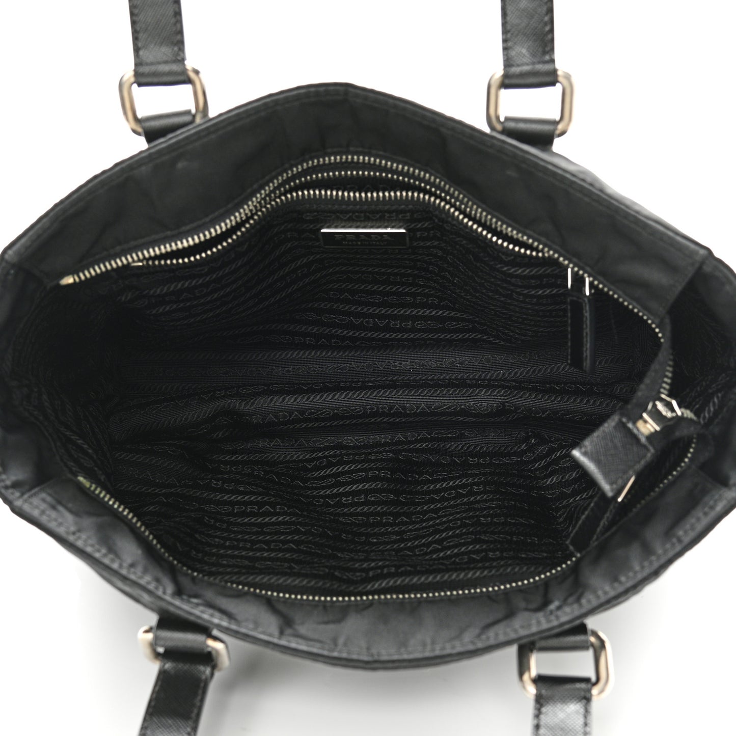 Tessuto Nylon Saffiano Tote Black