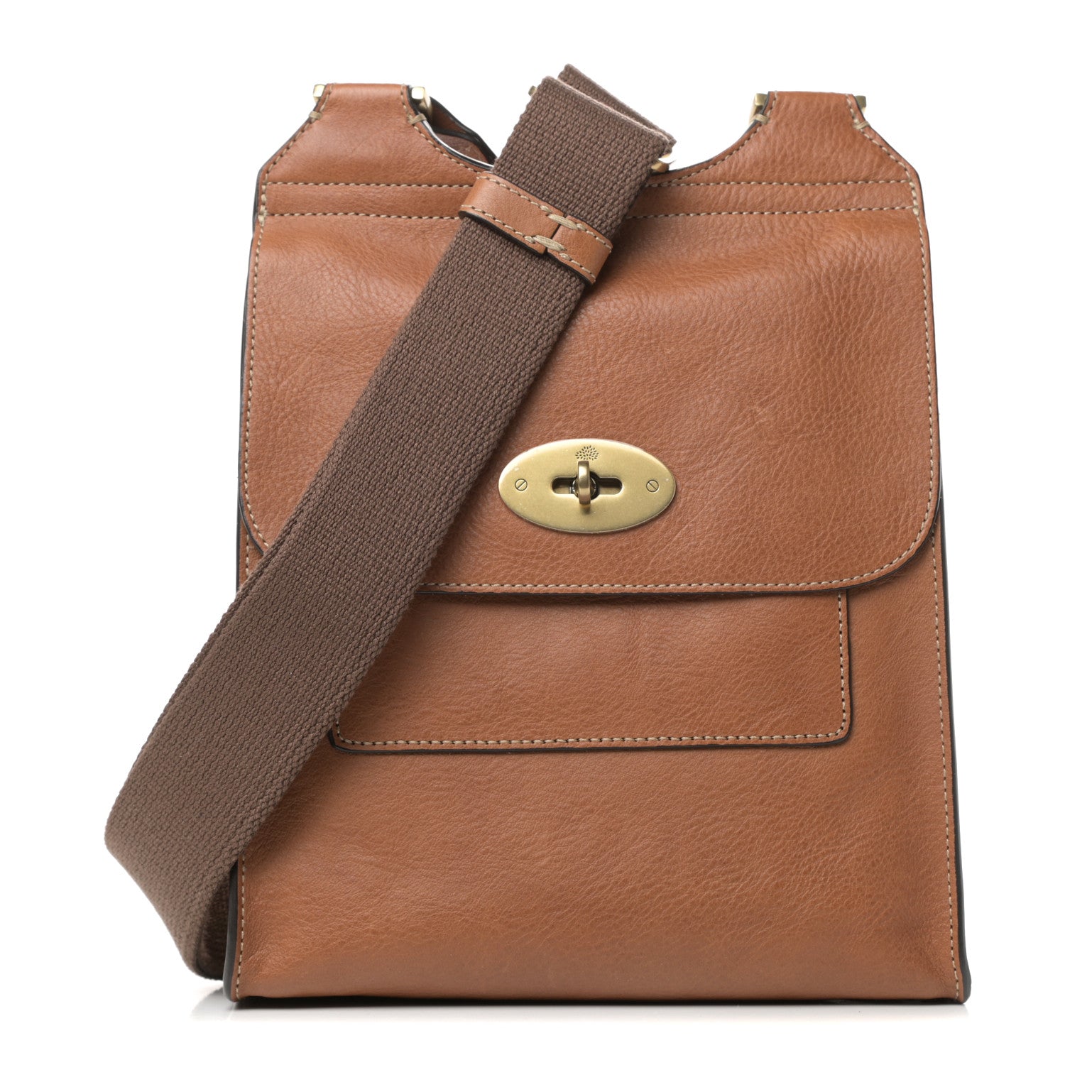 Mulberry Natural Grain Calfskin Antony Messenger Crossbody Oak 1 of 9