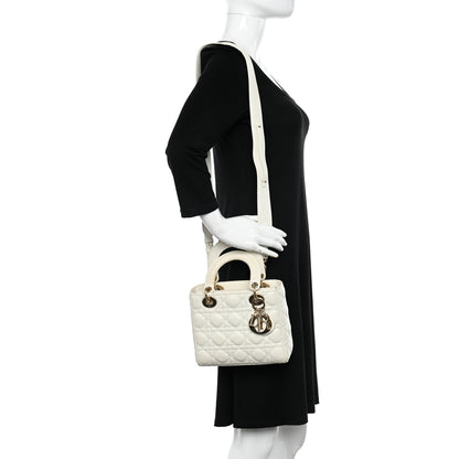 Christian Dior Lambskin Cannage Small My ABCDior Lady Dior White 2 of 11