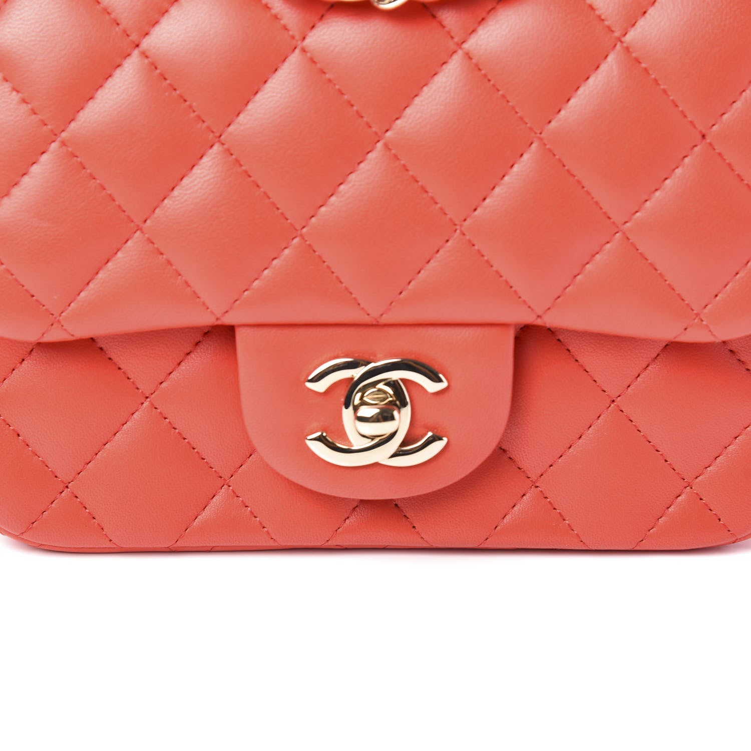 Chanel Lambskin Quilted Mini Square Flap Dark Red 10 of 10