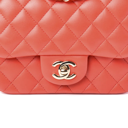 Chanel Lambskin Quilted Mini Square Flap Dark Red 10 of 10