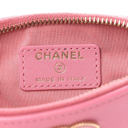 Chanel Sheepskin Quilted Small Vintage Mademoiselle Cosmetic Case Dark Pink 6 of 8