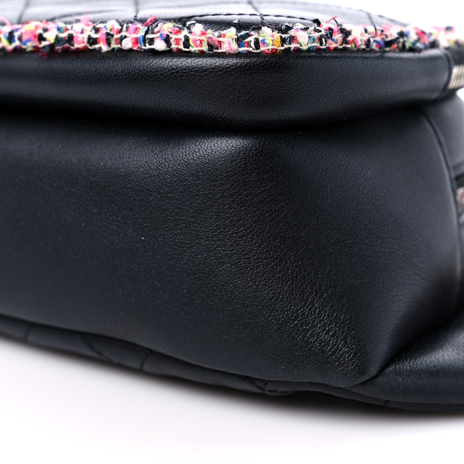Chanel Lambskin Tweed Quilted Elegant Trim Waist Belt Bag Black 9 of 10