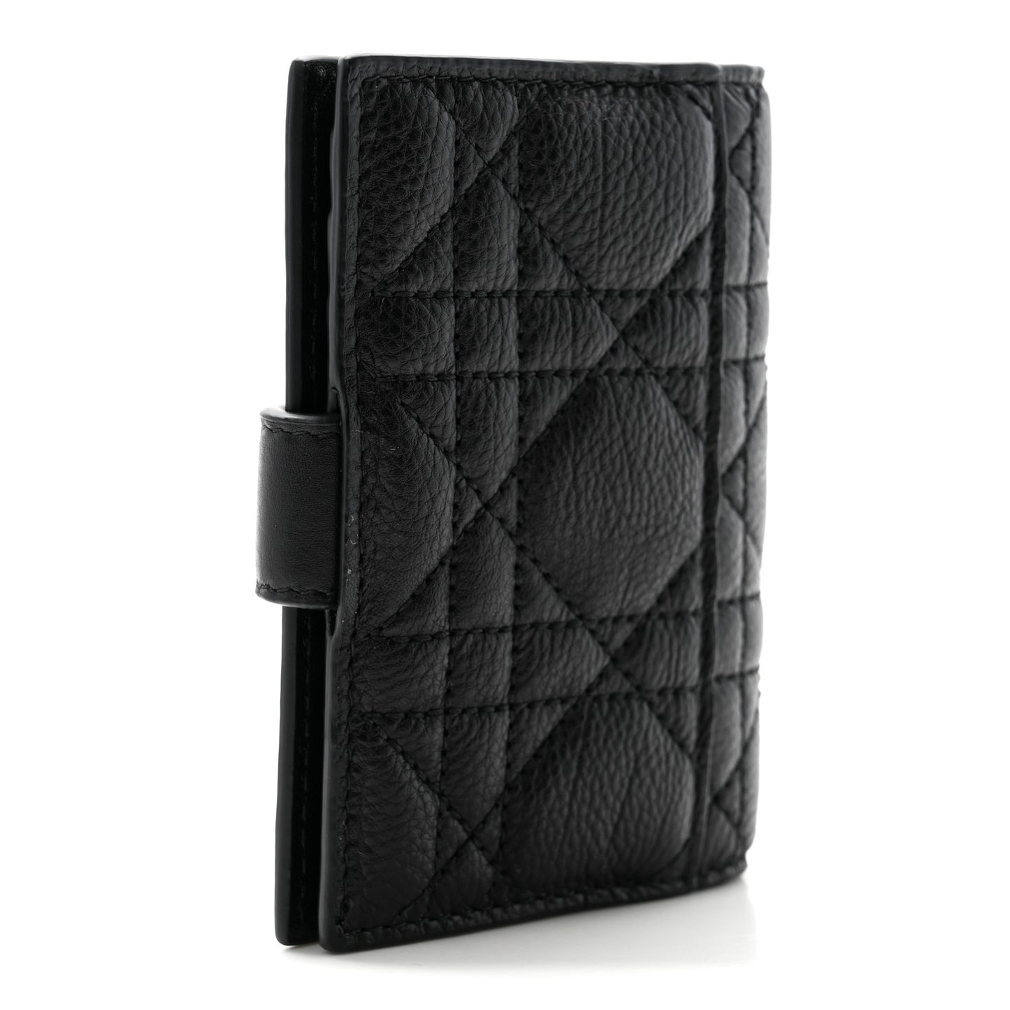 Supple Calfskin Cannage Caro Dandelion Card Holder Black