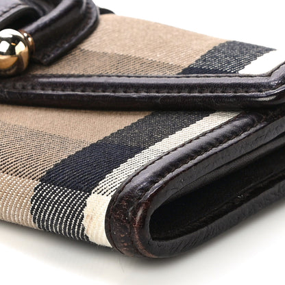 Burberry Calfskin Mega Check Continental Wallet Black 9 of 12