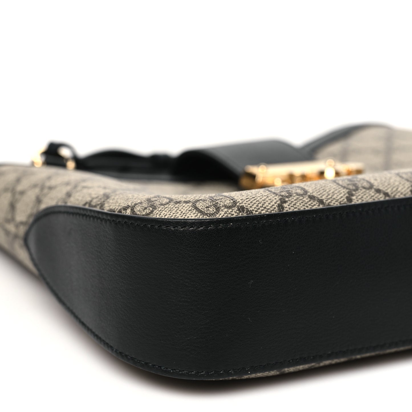 GG Supreme Monogram Medium Padlock Shoulder Bag Black