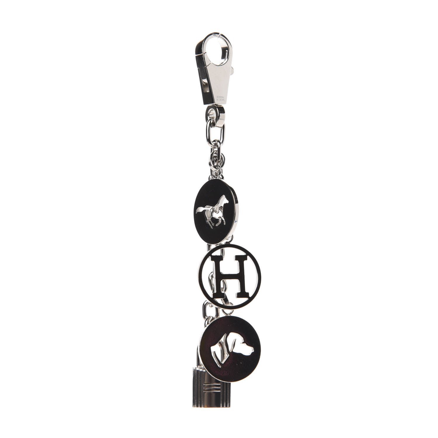 Hermes Palladium Breloque Bag Charm Silver 1 of 5