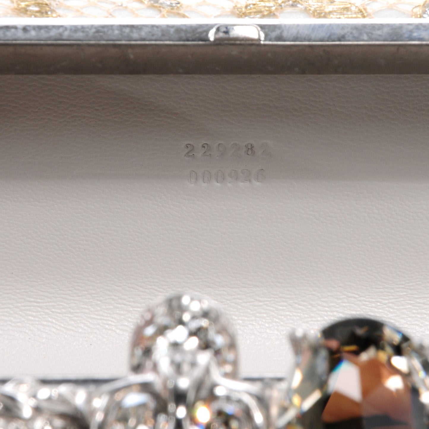 Lake Tulip Lace Knuckle-Duster Clutch Bag Silver