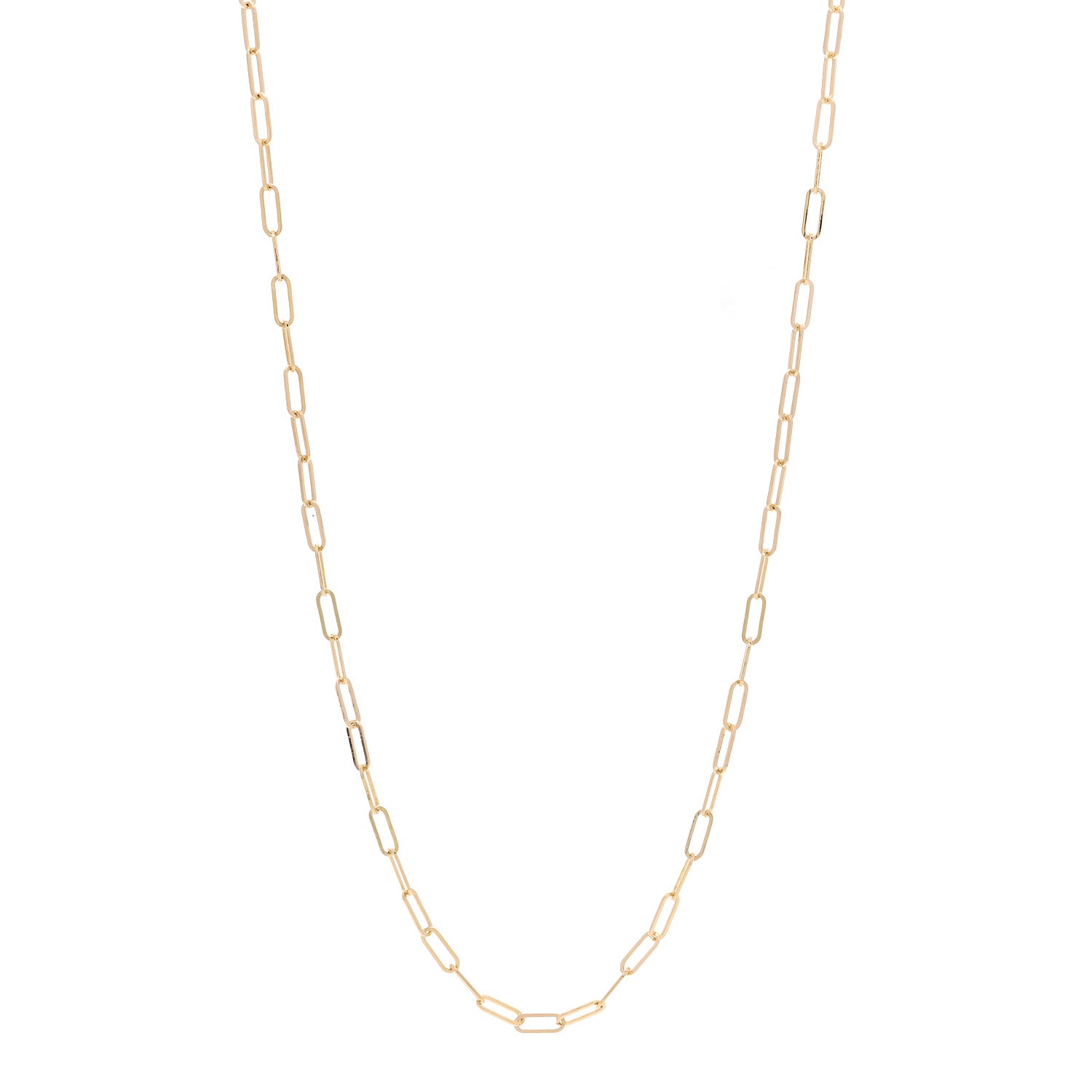 Foundrae 18K Yellow Gold Super Fine Clip Chain Necklace 32" 1 of 4
