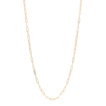 Foundrae 18K Yellow Gold Super Fine Clip Chain Necklace 32" 1 of 4
