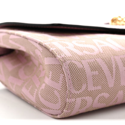 Versace Calfskin Canvas Allover La Medusa Crossbody Bag Pink 8 of 9