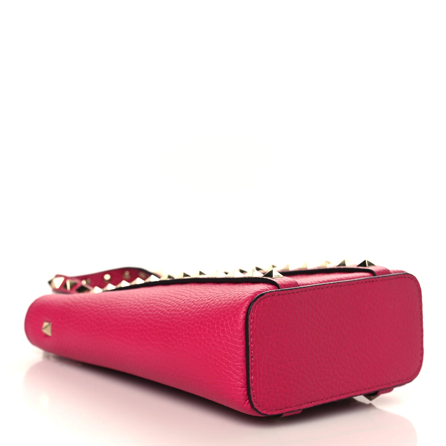 Pebbled Calfskin Rockstud North-South Crossbody Bag Rose Violet