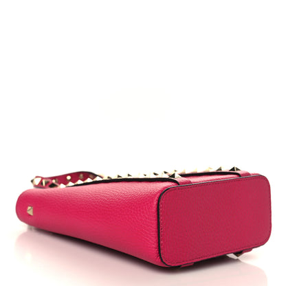 Valentino Garavani Pebbled Calfskin Rockstud North-South Crossbody Bag Rose Violet 4 of 8