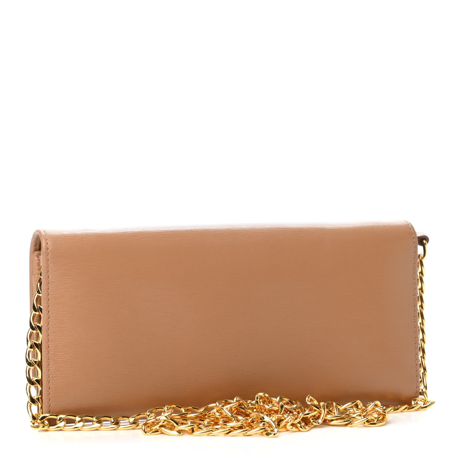 Prada Vitello Move Metal Oro Chain Wallet Naturale 2 of 4