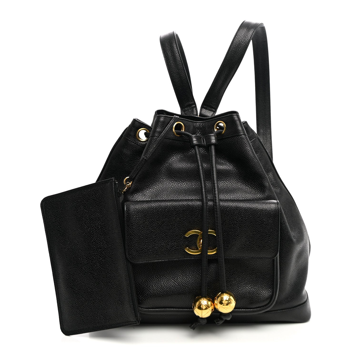 Chanel Caviar Drawstring Backpack Bag Black 2 of 10