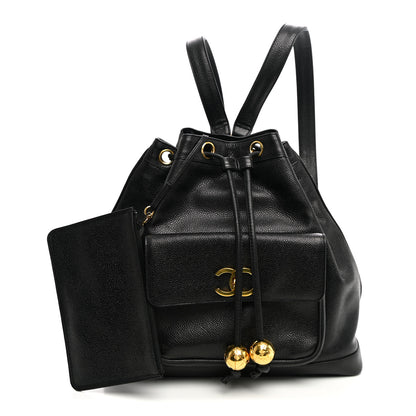 Chanel Caviar Drawstring Backpack Bag Black 2 of 10