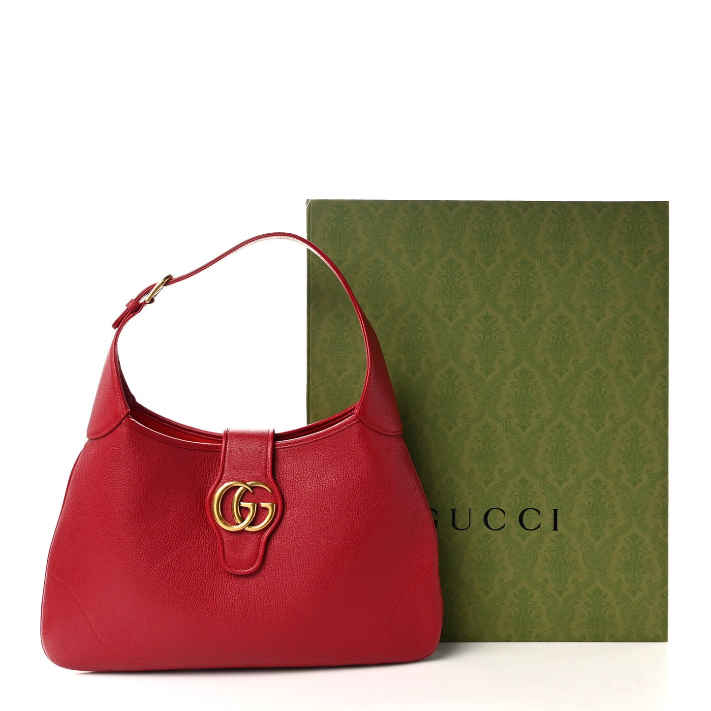 Goatskin Medium Aphrodite Shoulder Bag Hibiscus Red
