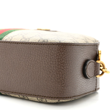 Gucci GG Supreme Monogram Textured Dollar Calfskin Web Ophidia Wristlet Shoulder Bag Beige Ebony New Acero 10 of 14