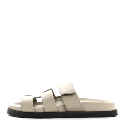 Hermes Calfskin Womens Chypre Sandals 35 Beige Mastic 1 of 12