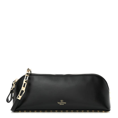 Valentino Garavani Smooth Calfskin Rockstud East West Crossbody Clutch Bag Black 1 of 9