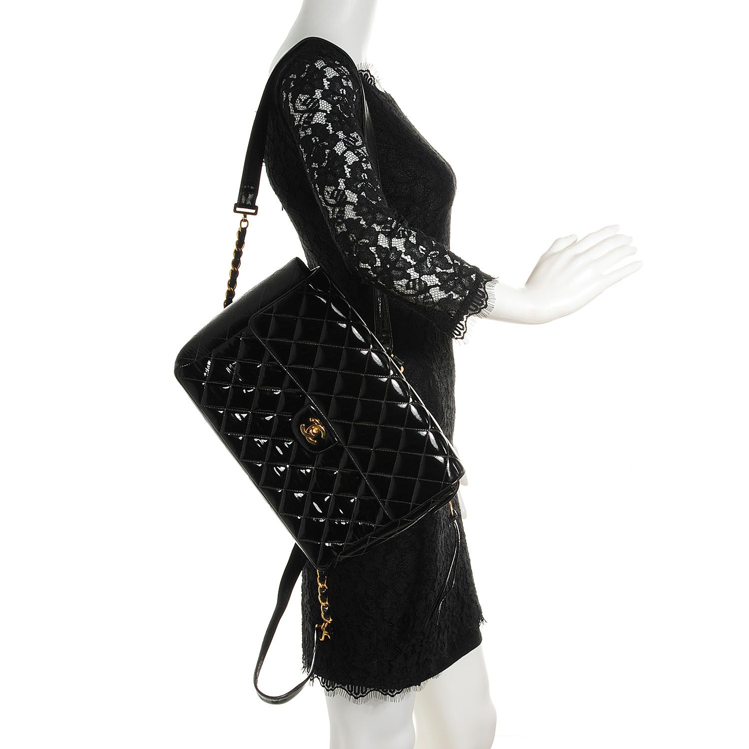 Chanel Patent Quilted Flap Backpack Black 2 of 9