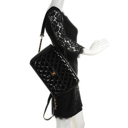 Chanel Patent Quilted Flap Backpack Black 2 of 9