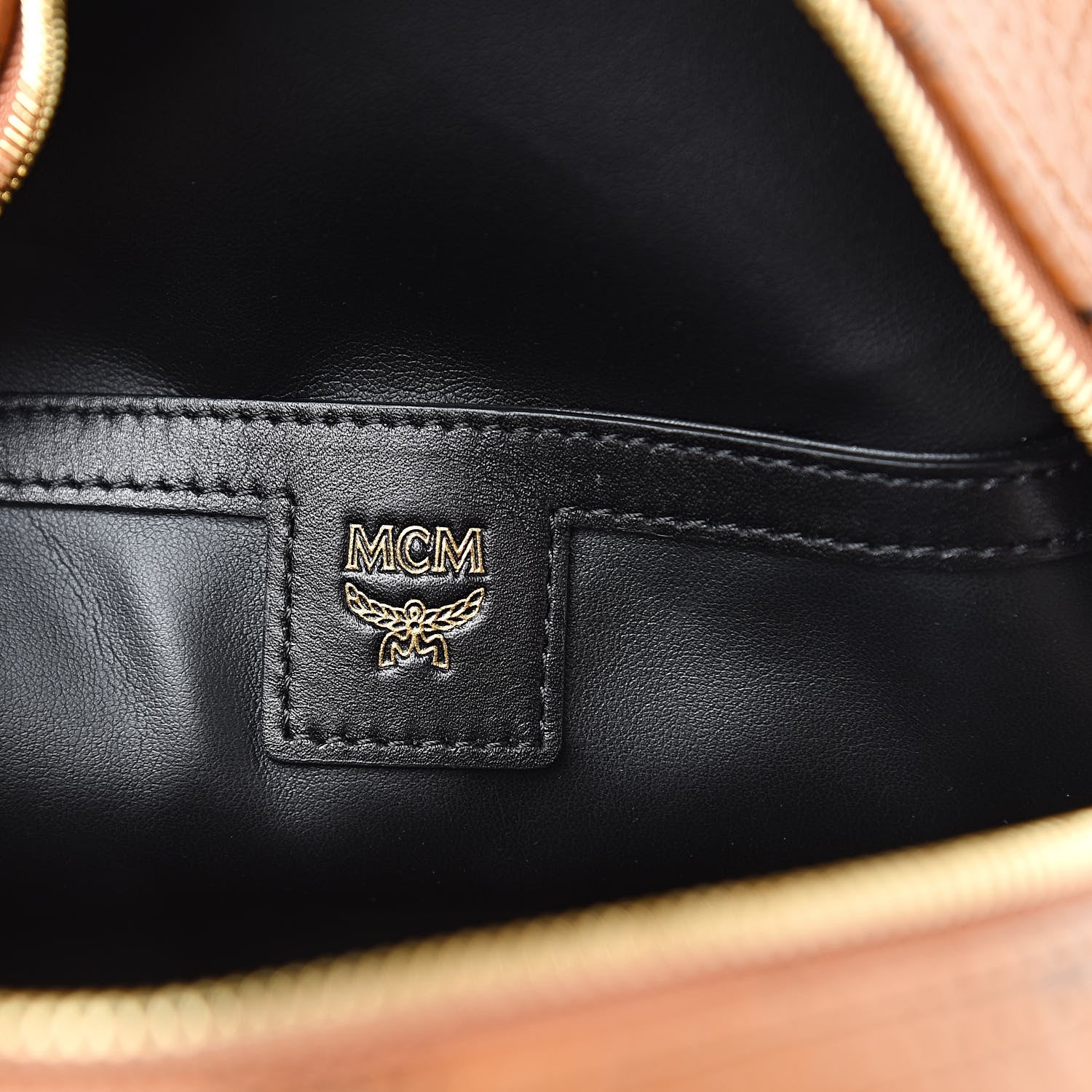 MCM Visetos Side Stud Mini Stark Backpack Cognac 7 of 9