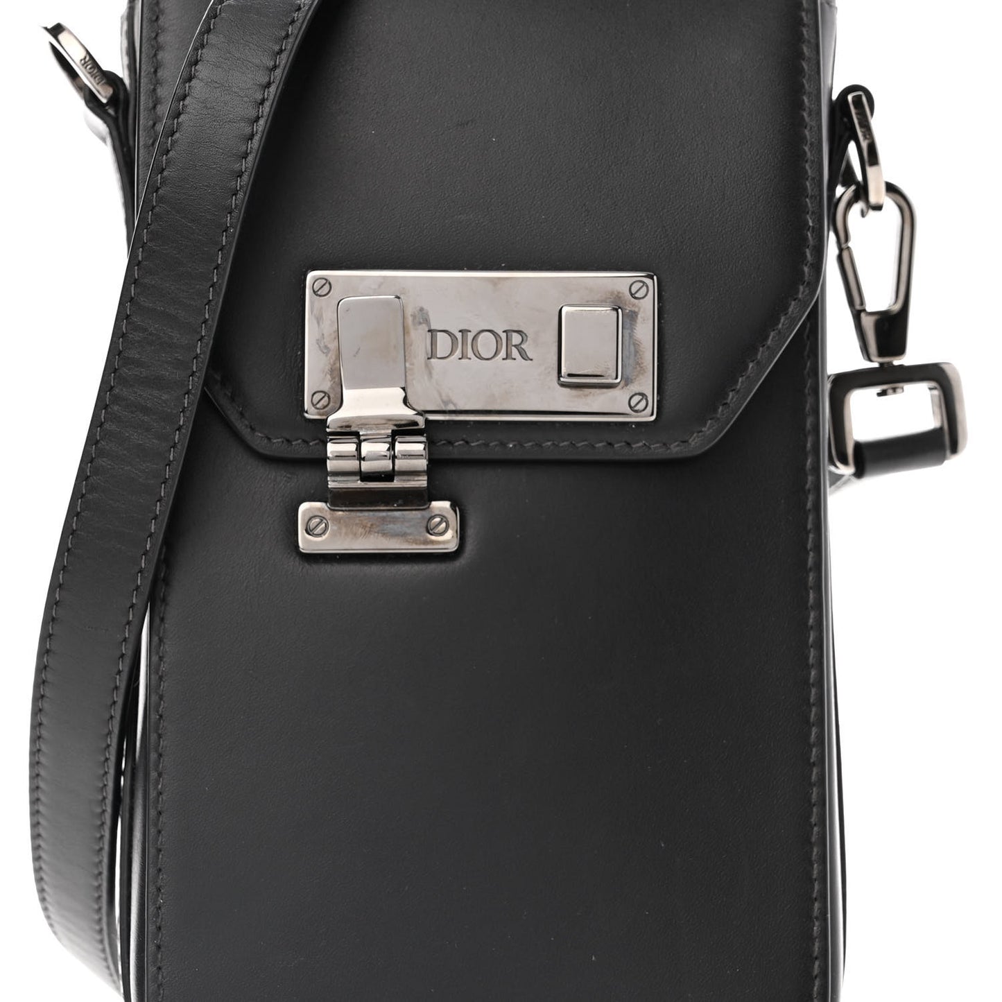 Smooth Calfskin Vertical Pouch Black