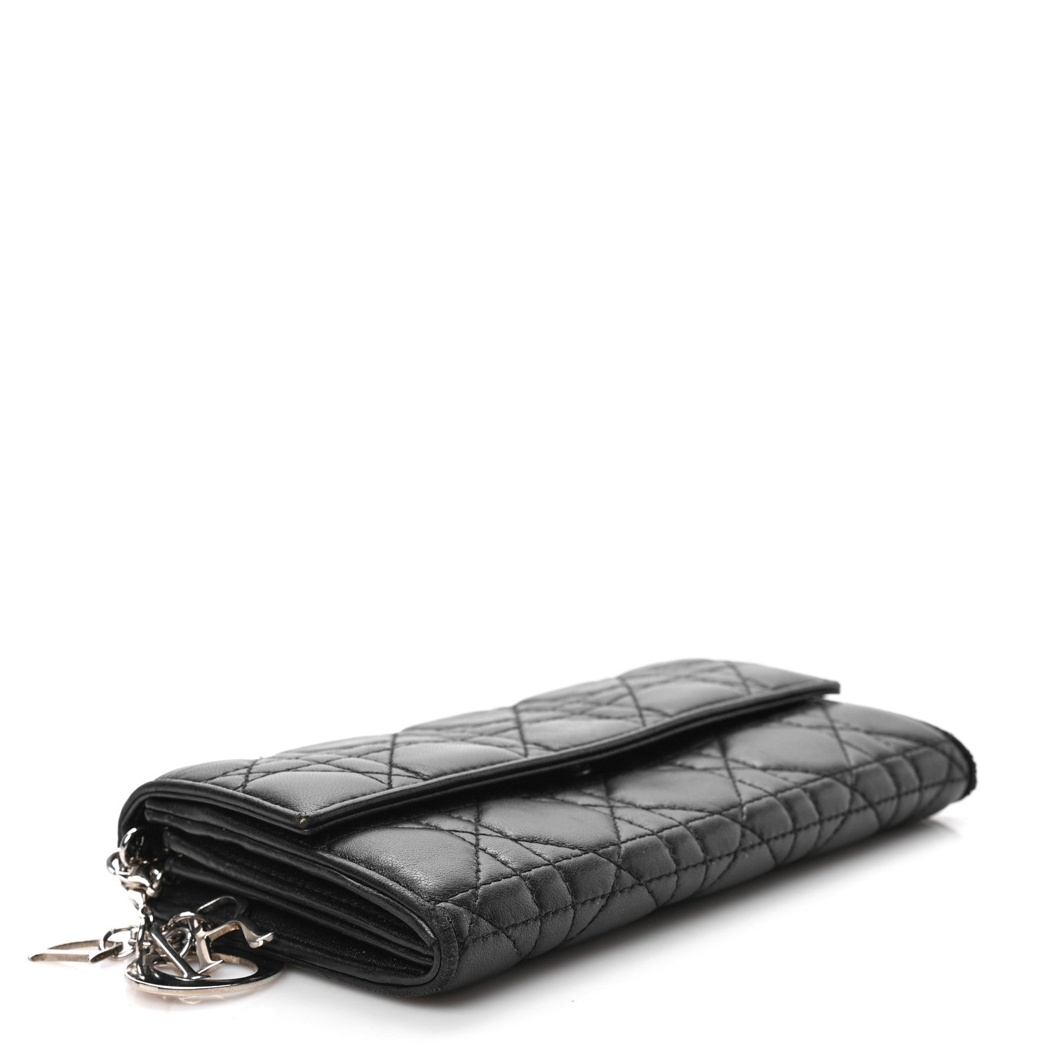 Christian Dior Lambskin Cannage Lady Dior Rendezvous Wallet On Chain Black 4 of 6
