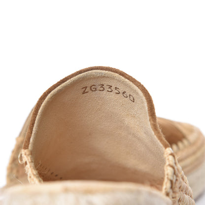 Chanel Suede Grosgrain CC Espadrille Mules 35 Dark Beige 6 of 9