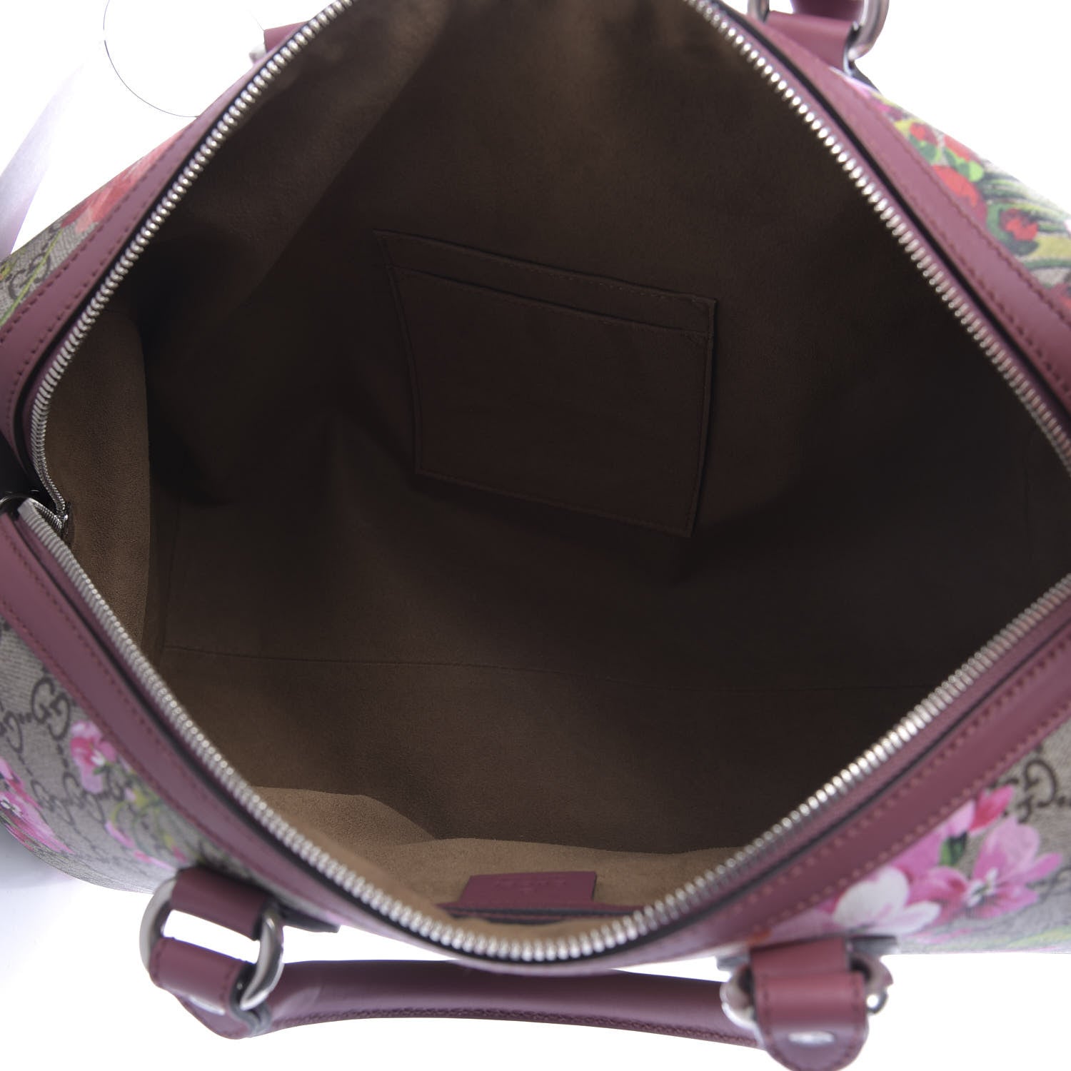 Gucci GG Supreme Monogram Blooms Medium Boston Beige Multicolor Dry Rose 6 of 10