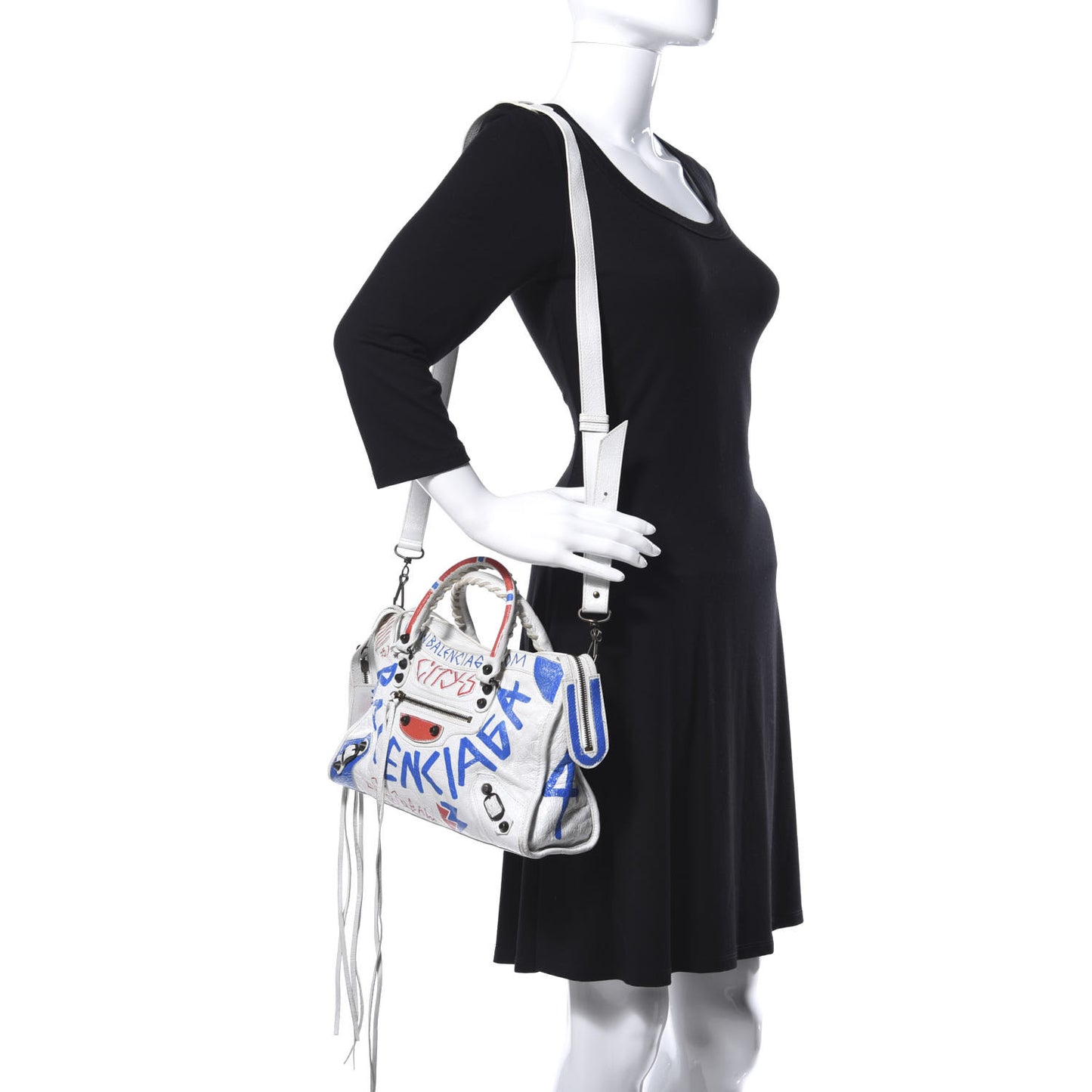 Agneau Graffiti All Over Classic Hardware S City White Bleu Rouge