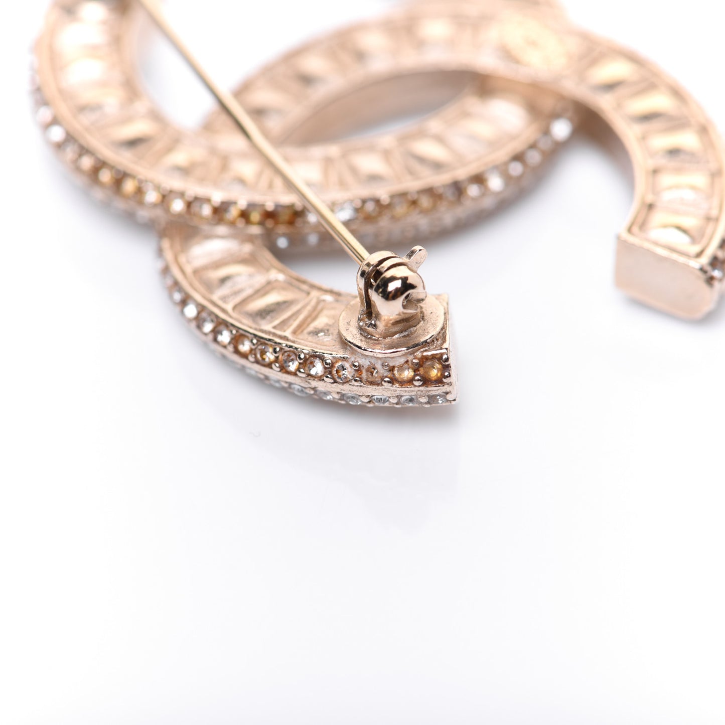 Baguette Crystal CC Brooch Gold