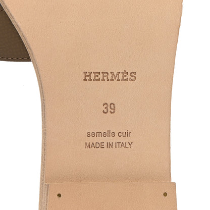 Hermes Epsom Oran Sandals 39 Etoupe 6 of 11