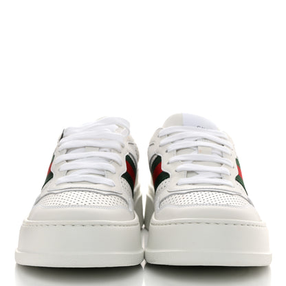 Gucci Calfskin Web Perforated Womens Platform 55mm Sneakers 38.5 White Bright Splash 2 of 9