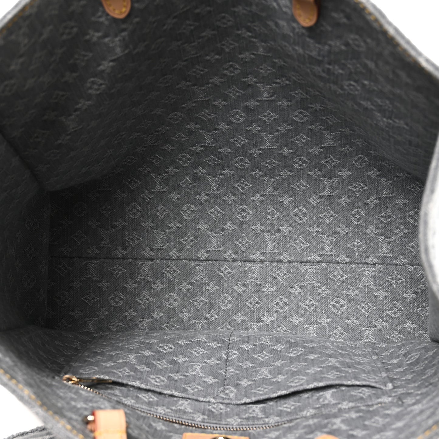 Monogram Denim Onthego MM Washed Grey