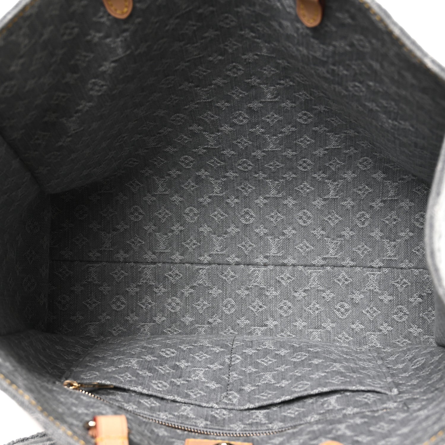 Louis Vuitton Monogram Denim Onthego MM Washed Grey 5 of 10